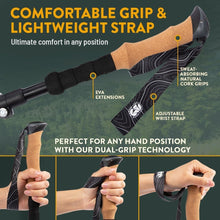 Load image into Gallery viewer, Adjustable &amp; Durable Folding Trekking Poles with Cork Grips - For All Adventures