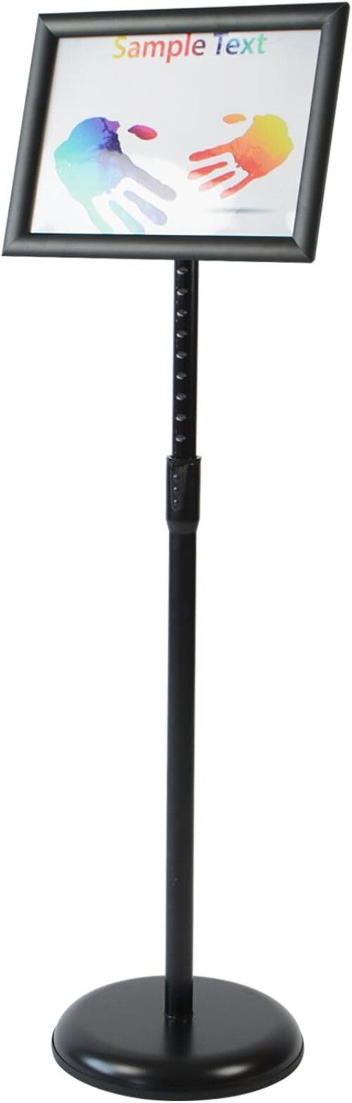 Durable Pedestal Sign Stand with UV Protection - Adjustable for Various Displays