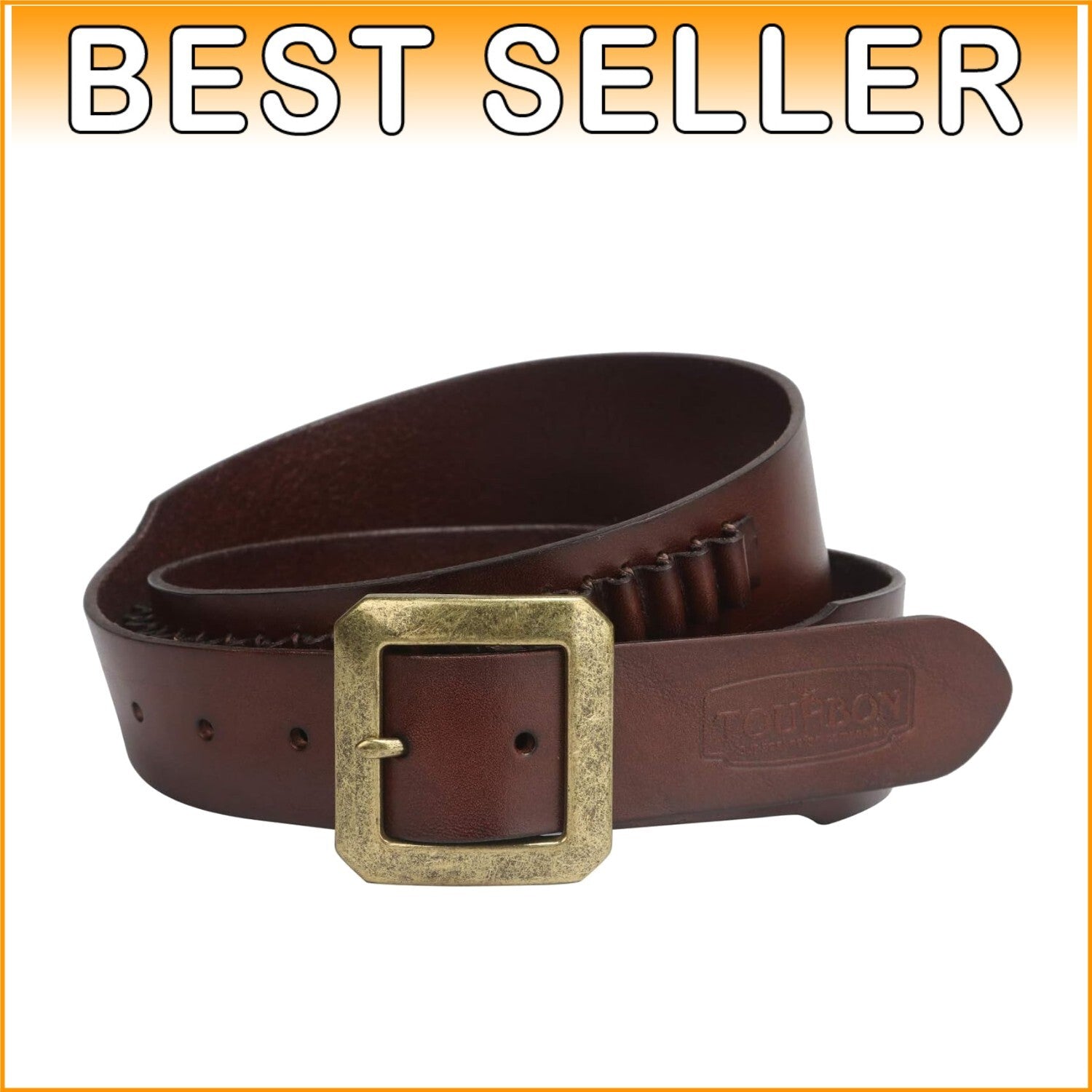 Adjustable 100% Leather Bandolier Belt for .22 Ammo - Unisex, 47-inch Size