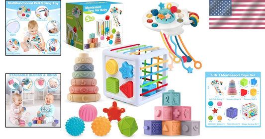 Premium Quality Montessori Toys: 5-in-1 Educational Set for Infant Development