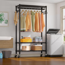 Load image into Gallery viewer, Compact Garment Rack with Lockable Wheels &amp; 374 lbs Capacity for Small Spaces