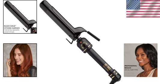 Black Gold Titanium Curling Iron - 1.25 inch for Effortless, Long-Lasting Curls
