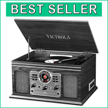 Load image into Gallery viewer, Nostalgic 3-Speed Turntable with Bluetooth, CD Player &amp; Built-in Speakers - Grey