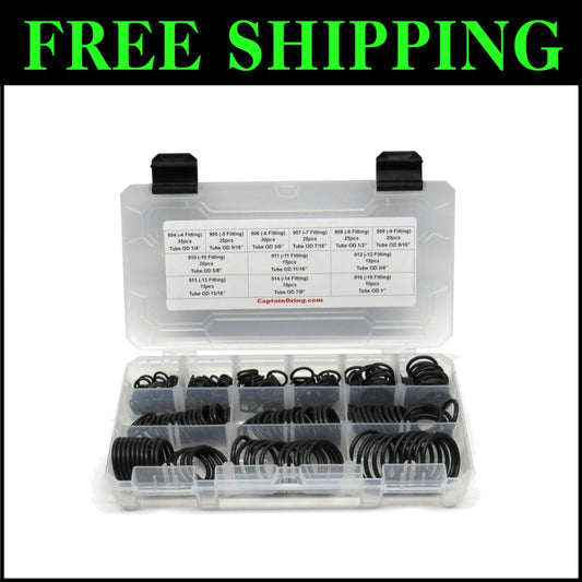 Durable 255-Piece Buna-N O-Ring Kit for Hydraulic Equipment - 12 Essential Sizes