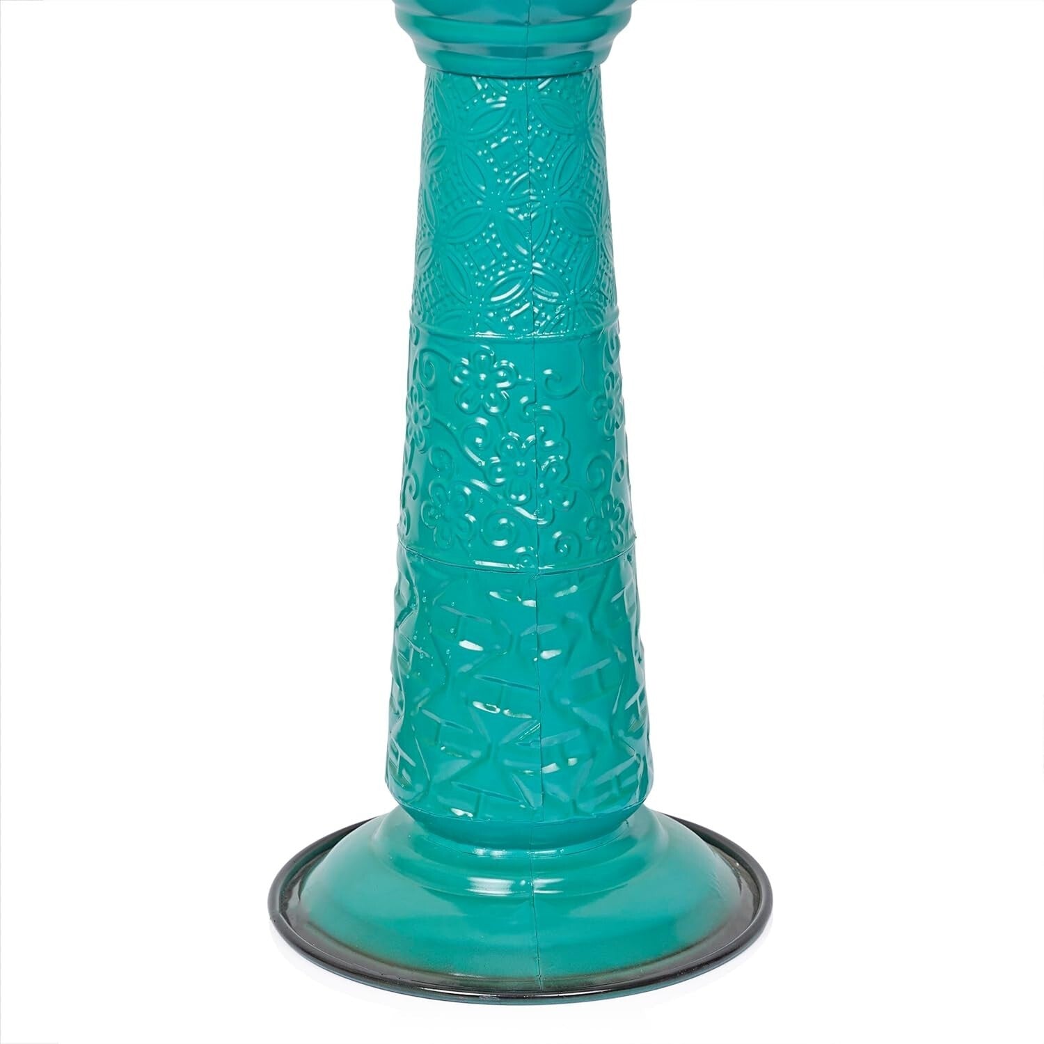 28" Elegant Green Birdbath - Weather-Resistant Metal Stand for Outdoor Charm