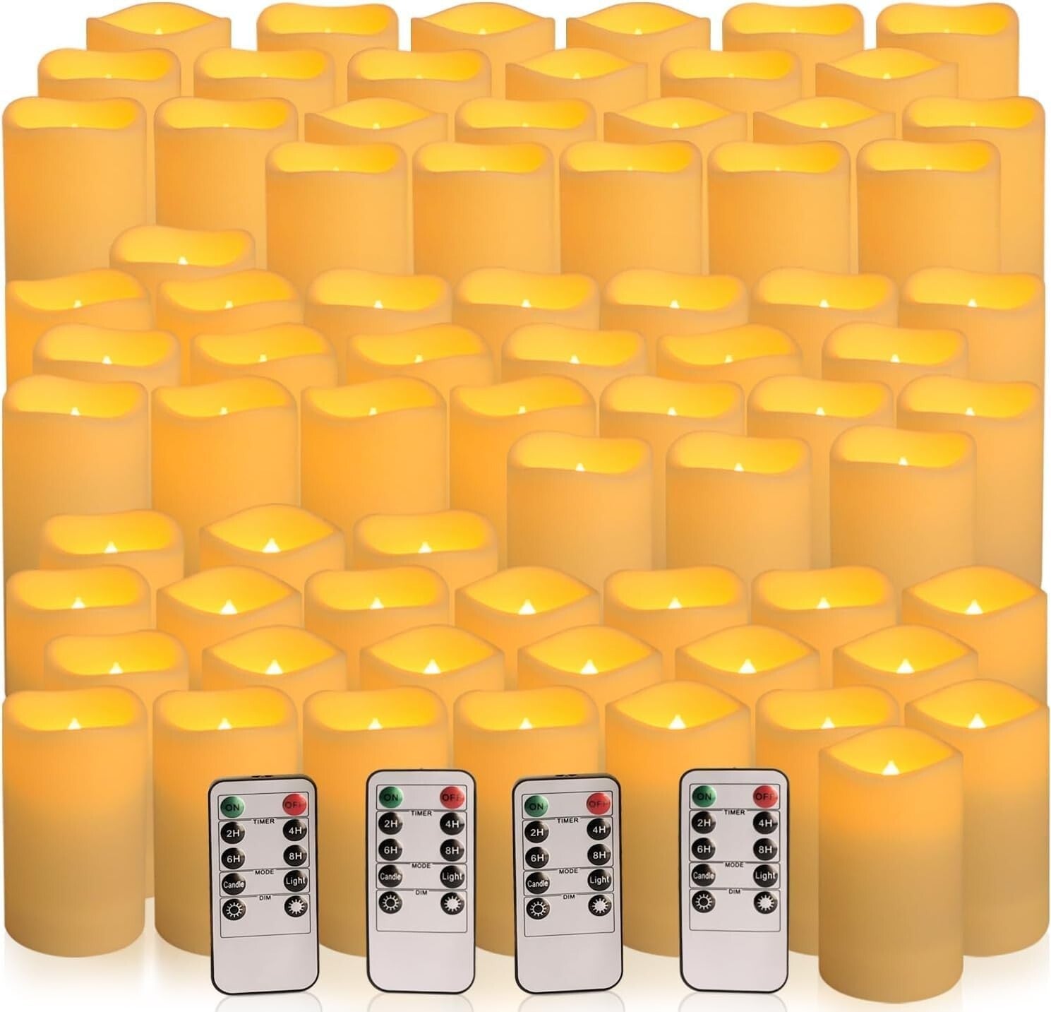 Set of 72 Waterproof Flameless Candles - Romantic, Safe Lighting for Kids & Pets