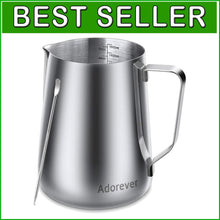 Load image into Gallery viewer, 50oz Heat Resistant Milk Frothing Pitcher with Ergonomic Handle - Classic Design