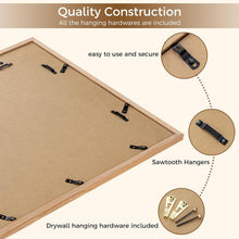 Load image into Gallery viewer, Minimalist 24x30 Solid Oak Picture Frames with Easy Clip &amp; Hang Design, 2 Pack