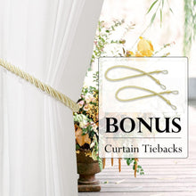 Load image into Gallery viewer, Stylish Linen Textured Sheer Curtains for Indoor/Outdoor Use - 2 Pack, 52"x96"