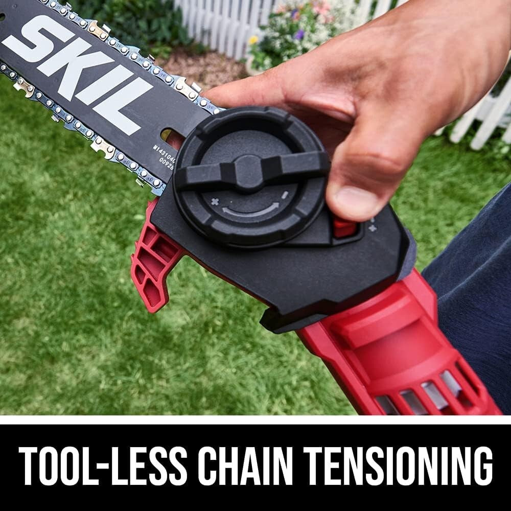 Cordless 40V Pole Saw Kit - 10'' Blade, Auto Lubrication & Tool-less Tensioning