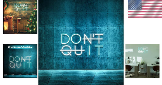 Blue & White LED Neon Sign - Landscape 'Don't Quit' Design for Stylish Homes