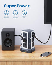 Load image into Gallery viewer, 65W PD Power Strip Tower with 12 AC Outlets &amp; USB Charging for Home Office
