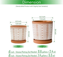 Load image into Gallery viewer, Elegant Terracotta Flower Pots - 2-Piece Set, Indoor Use, with Drainage Holes