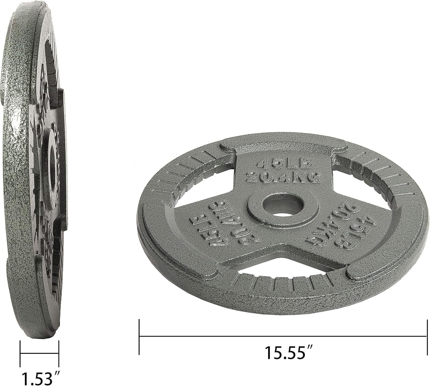 Durable Cast Iron Weight Plates with 2-inch Center - Available in Multiple Sizes