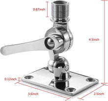 Load image into Gallery viewer, Marine Grade VHF Antenna Mount with Adjustable Base - Corrosion Resistant Design