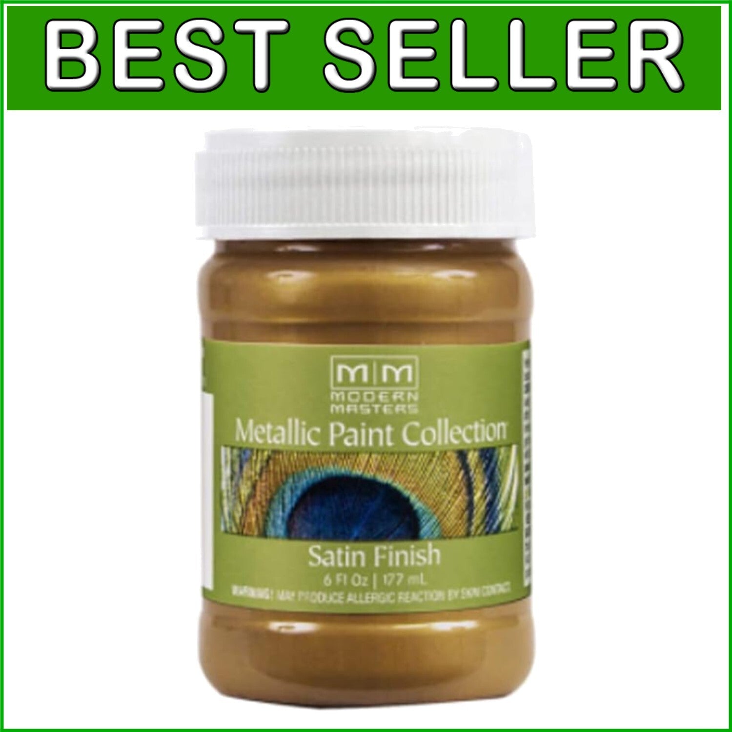 6oz Low VOC Metallic Paint for Interior & Exterior - Elegant Brass Finish