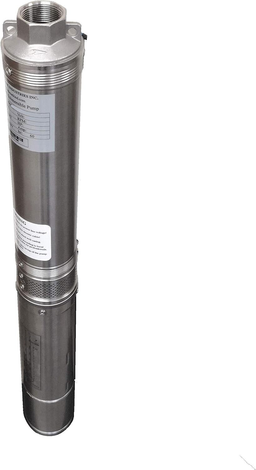 Efficient 2HP Deep Well Pump - 35 GPM with Thermal Protection & Stainless Steel