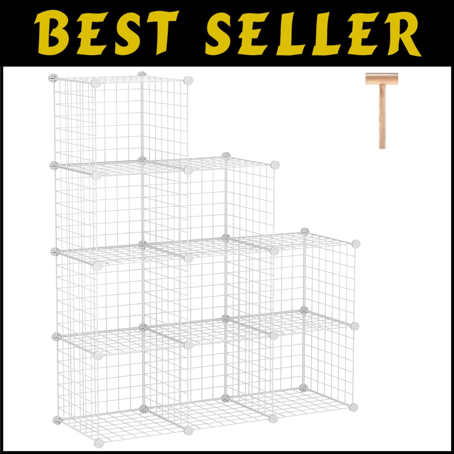 Elegant 9-Cube Wire Storage Organizer - Modern, Sturdy & Versatile Solution