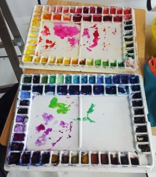 Aqua-Pro 51-Well Artist Palette with Lid & Zipper Bag - Spill-Resistant Design