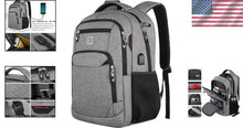 Load image into Gallery viewer, Comfy Slim 17-Inch Laptop Backpack with USB Port - Ideal for Business &amp; College