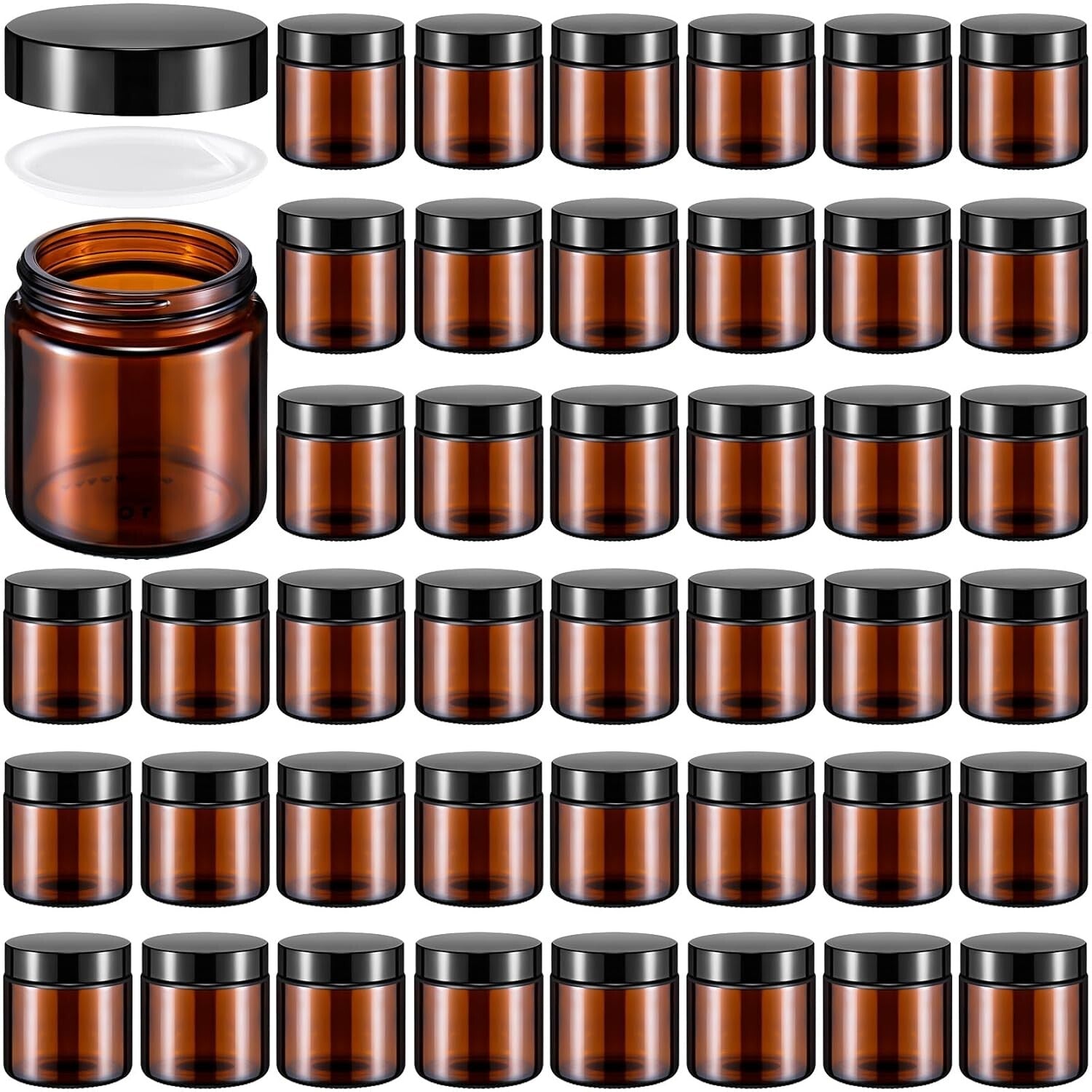 Multi-Purpose 48 Pcs 4 oz Glass Jars with Airtight Lids for Home & Business Use