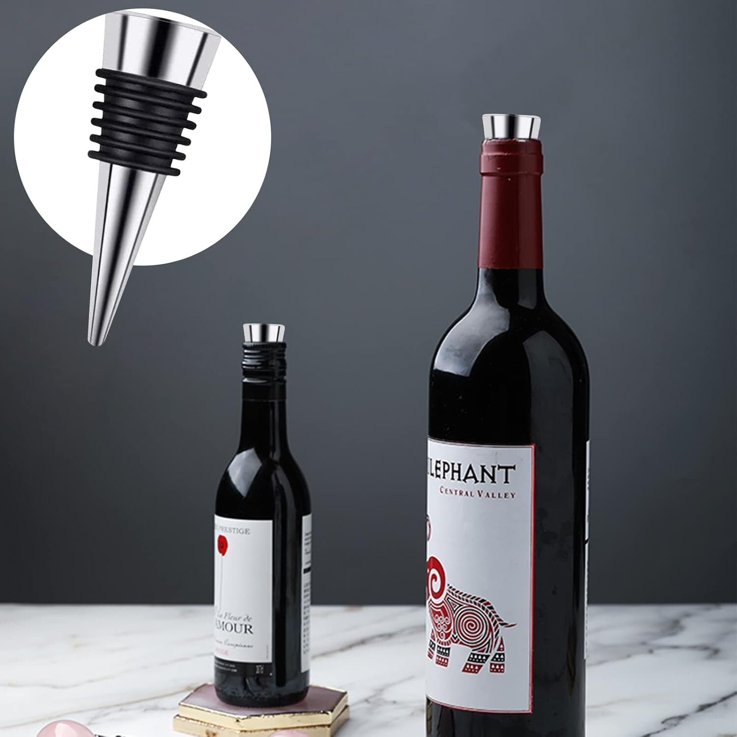 50 Pcs Stainless Steel Wine Stoppers - Air-tight Seal for Longer Freshness