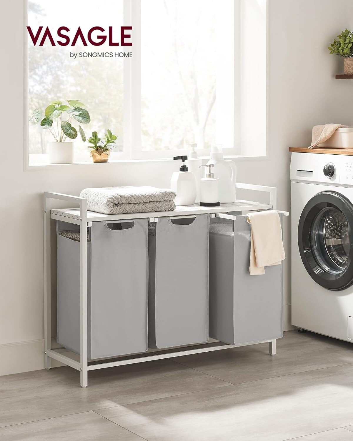 Elegant Versatile Laundry Hamper with Pull-Out Liners - Modern 36.4" Design