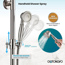Load image into Gallery viewer, Brushed Nickel 2-Function Shower Fixture with Handheld and Rainfall Shower Head