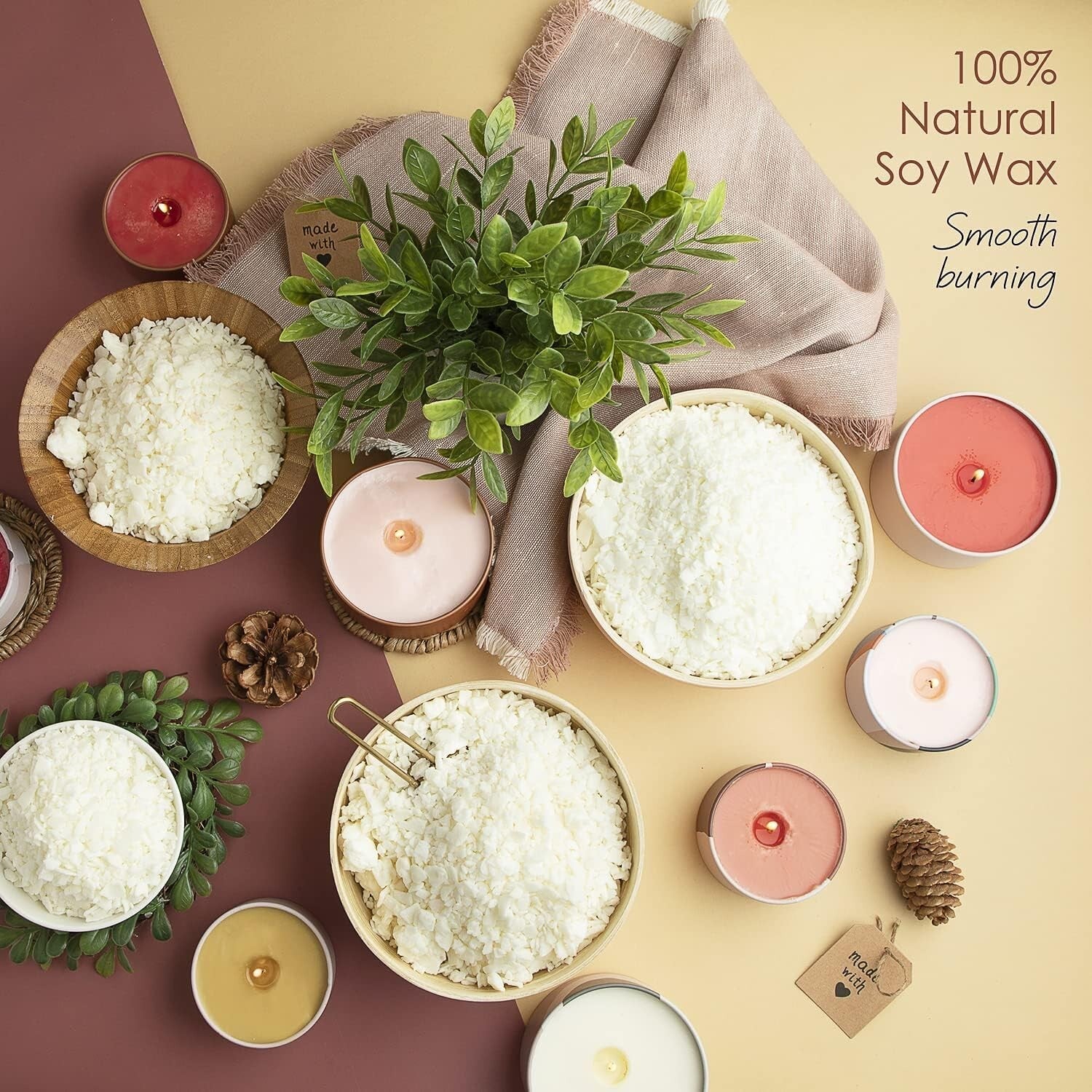 10 lb Natural Soy Wax Kit with Wicks, Stickers, & Fragrance for Beginners