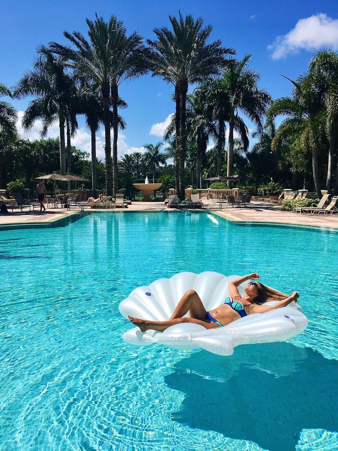 Giant Seashell Island Extra Large Pool Float for 2-3 Adults - Ultimate Comfort