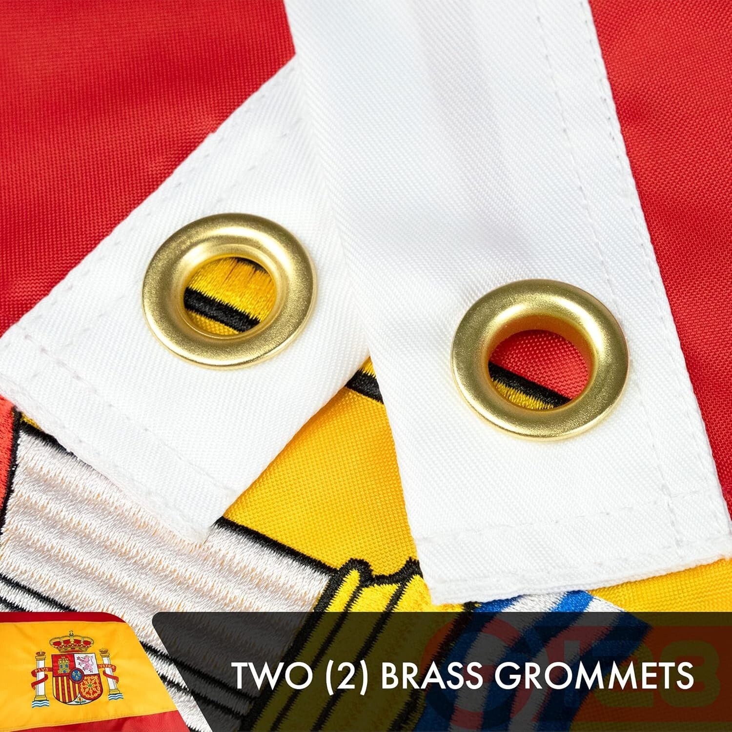 3x5 Ft Spain Flag - Premium Double Sided Embroidered Polyester with Grommets