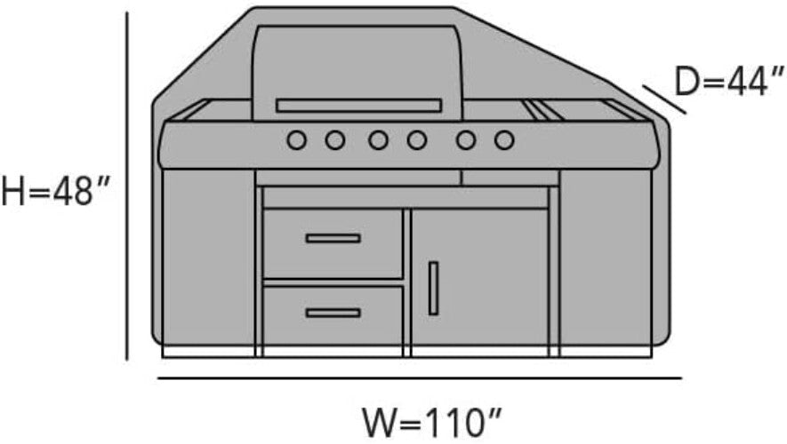 Large Outdoor Grill Cover 110" - Weather-Resistant with Drawstring Closure