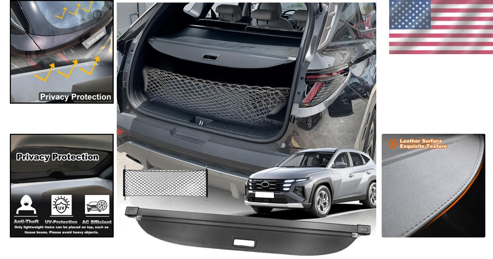 Retractable Trunk Organizer for 2023-2025 Hyundai Tucson - Easy Tool-Free Setup