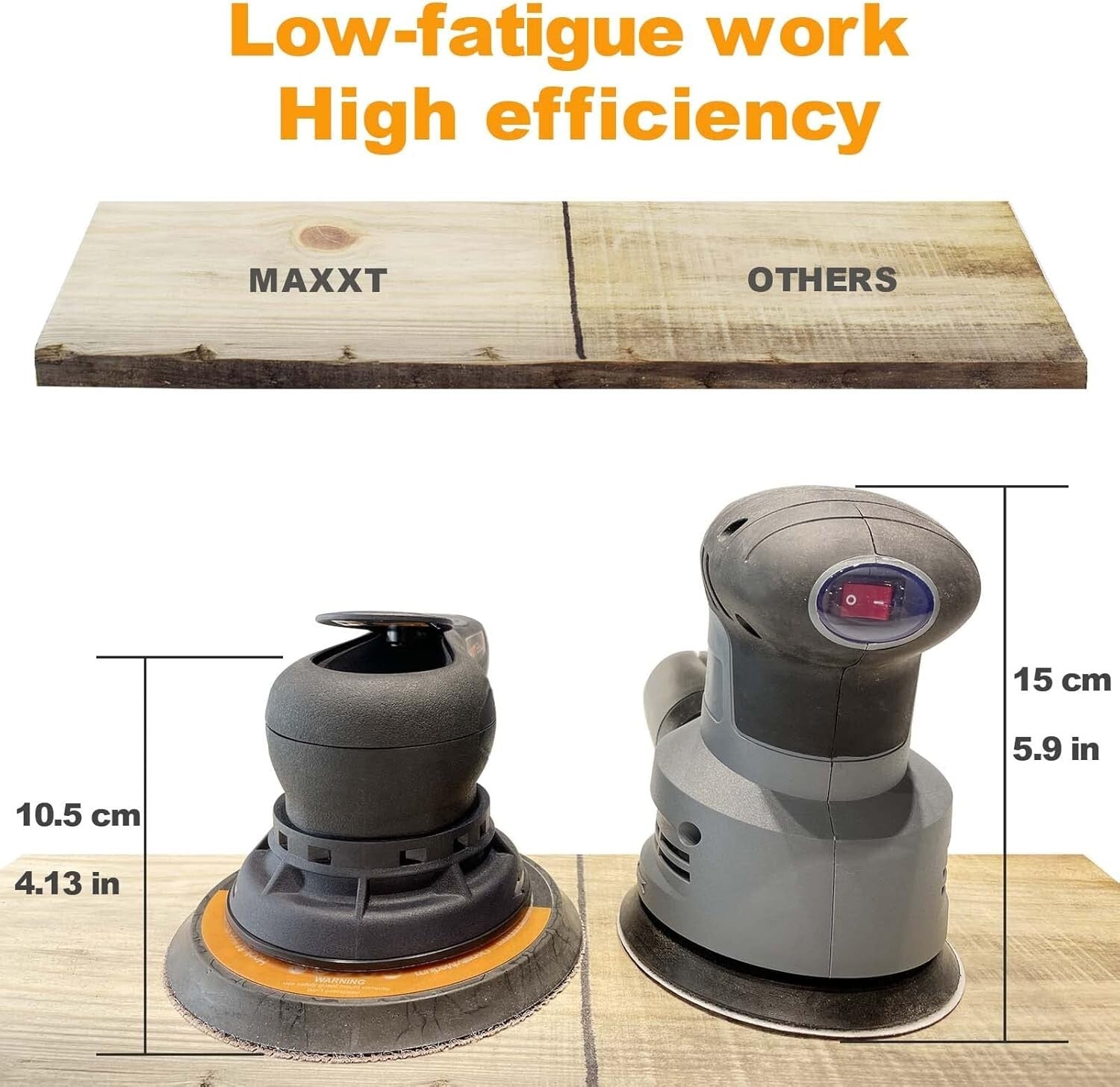 350W Electric Brushless Orbital Sander with Variable Speed & 10 Sanding Papers