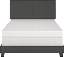 Load image into Gallery viewer, Milan Upholstered Platform Bed Frame - Adjustable Headboard in Black, Full Size