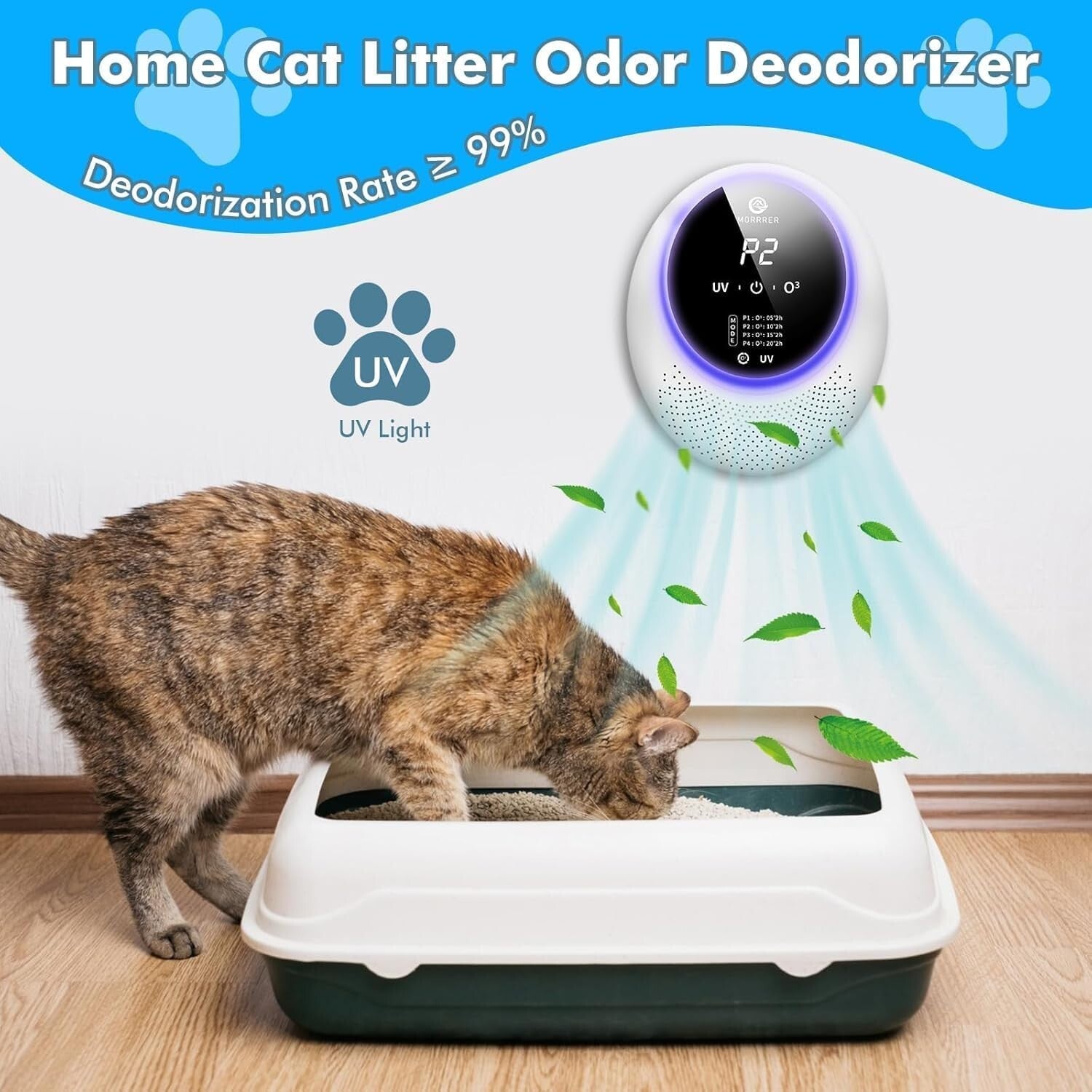 99% Odor Eliminator: Advanced Portable Pet Deodorizer for Home & Litter Box