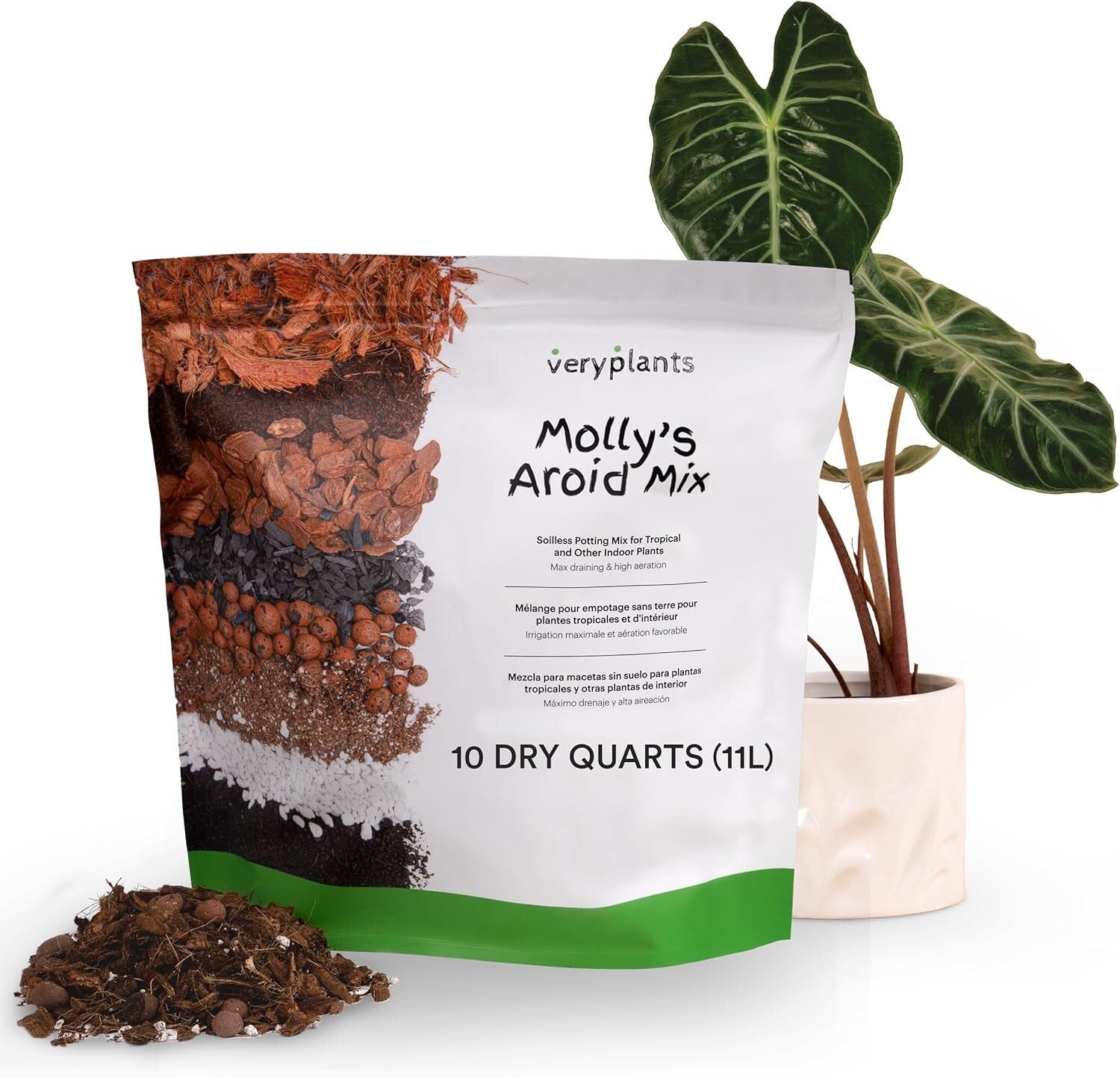 Molly's Aroid Mix: Premium Soilless Potting Mix for Indoor Plants, 10 Dry Quarts
