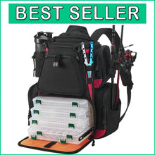 Load image into Gallery viewer, Comfortable Fishing Tackle Backpack with Adjustable Storage &amp; Reflective Strips