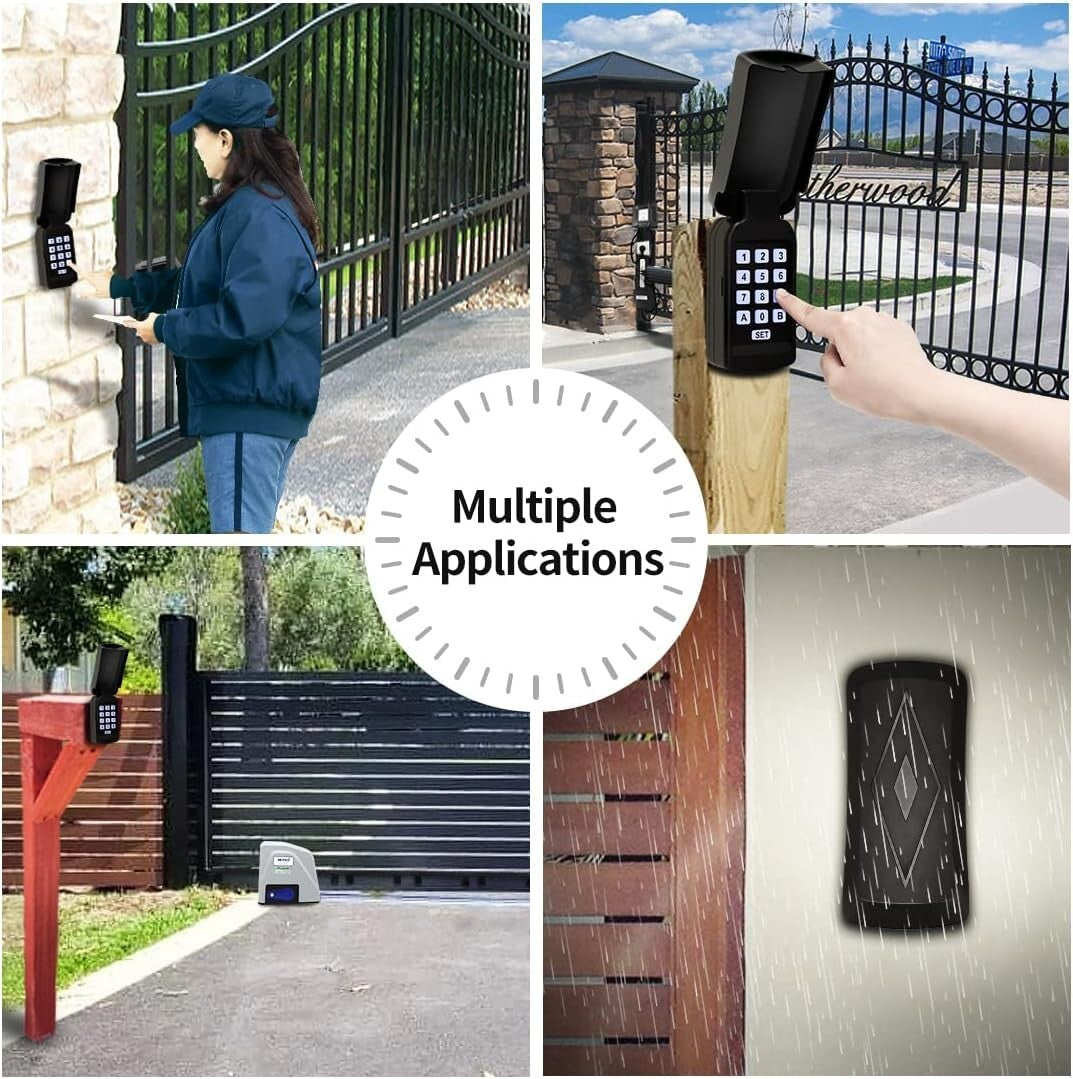 Universal Keyless Entry Keypad with Wired and Wireless Modes for Gates & Doors