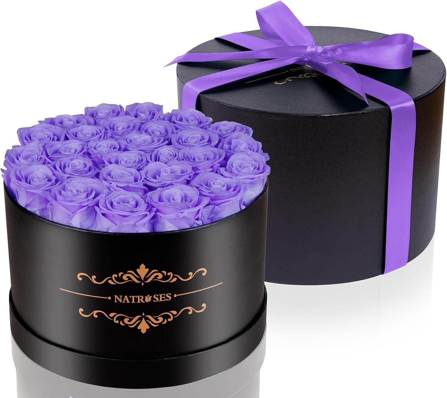 Elegant Box of 27 Lasting Preserved Roses - Perfect Gift for Special Moments