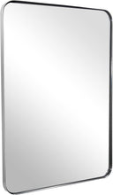 Load image into Gallery viewer, 24x36 Rectangular Chrome Wall Mirror with Rounded Corners - Modern Design