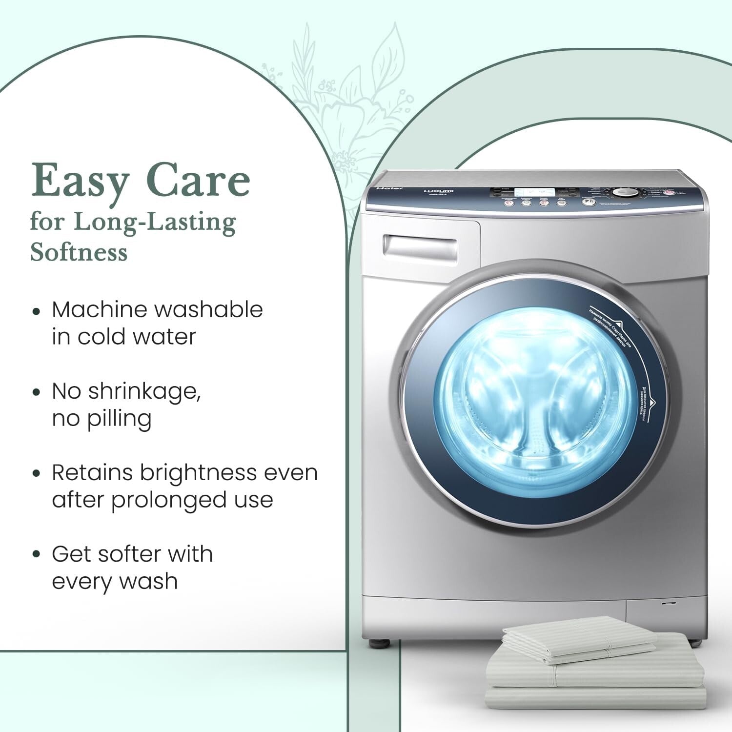 Ultra Soft Sateen Weave King Bed Sheet Set 500 TC - Elegant Blue Blush