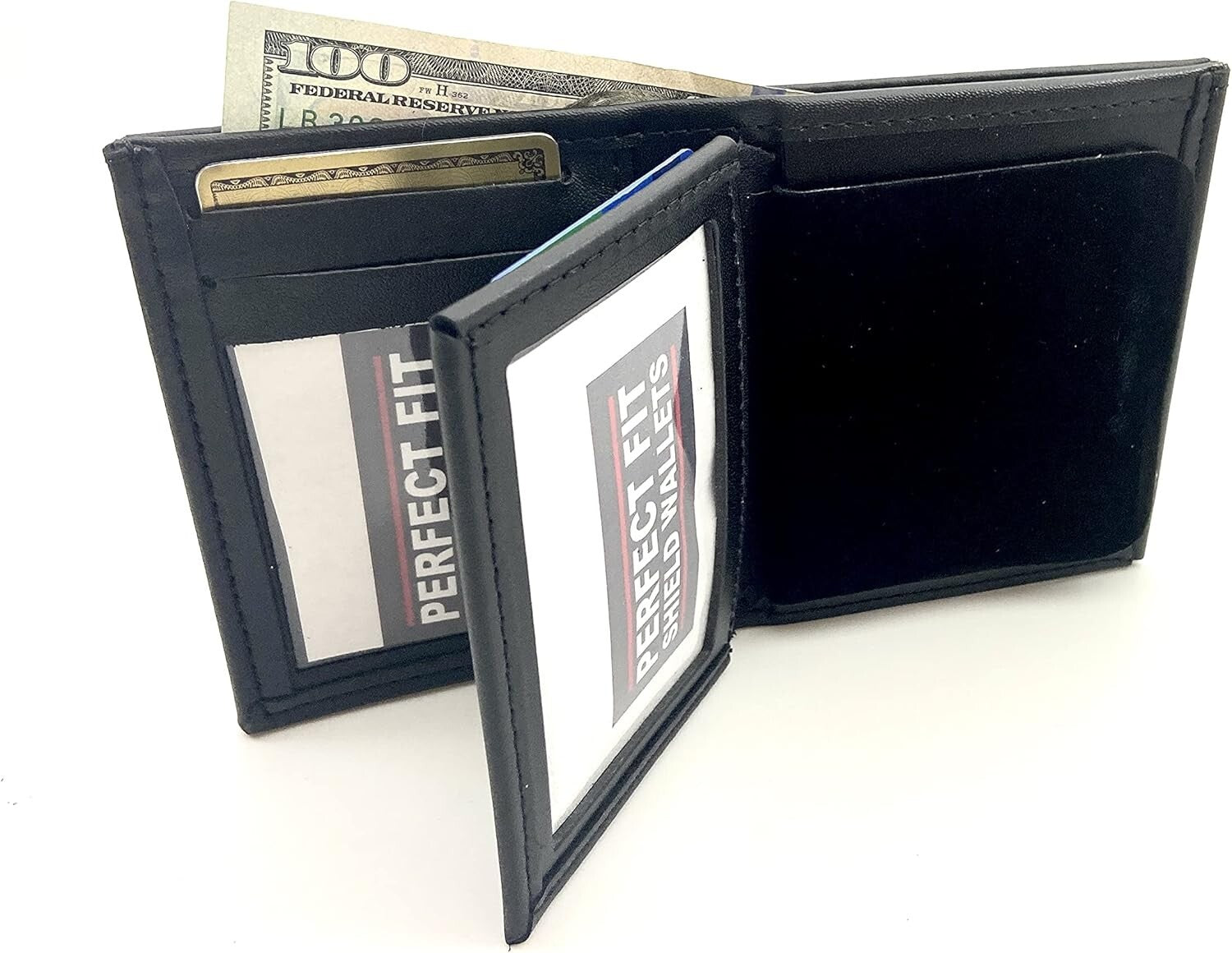 Compact Leather Badge Wallet for Police and Security - Fits Blackington 296