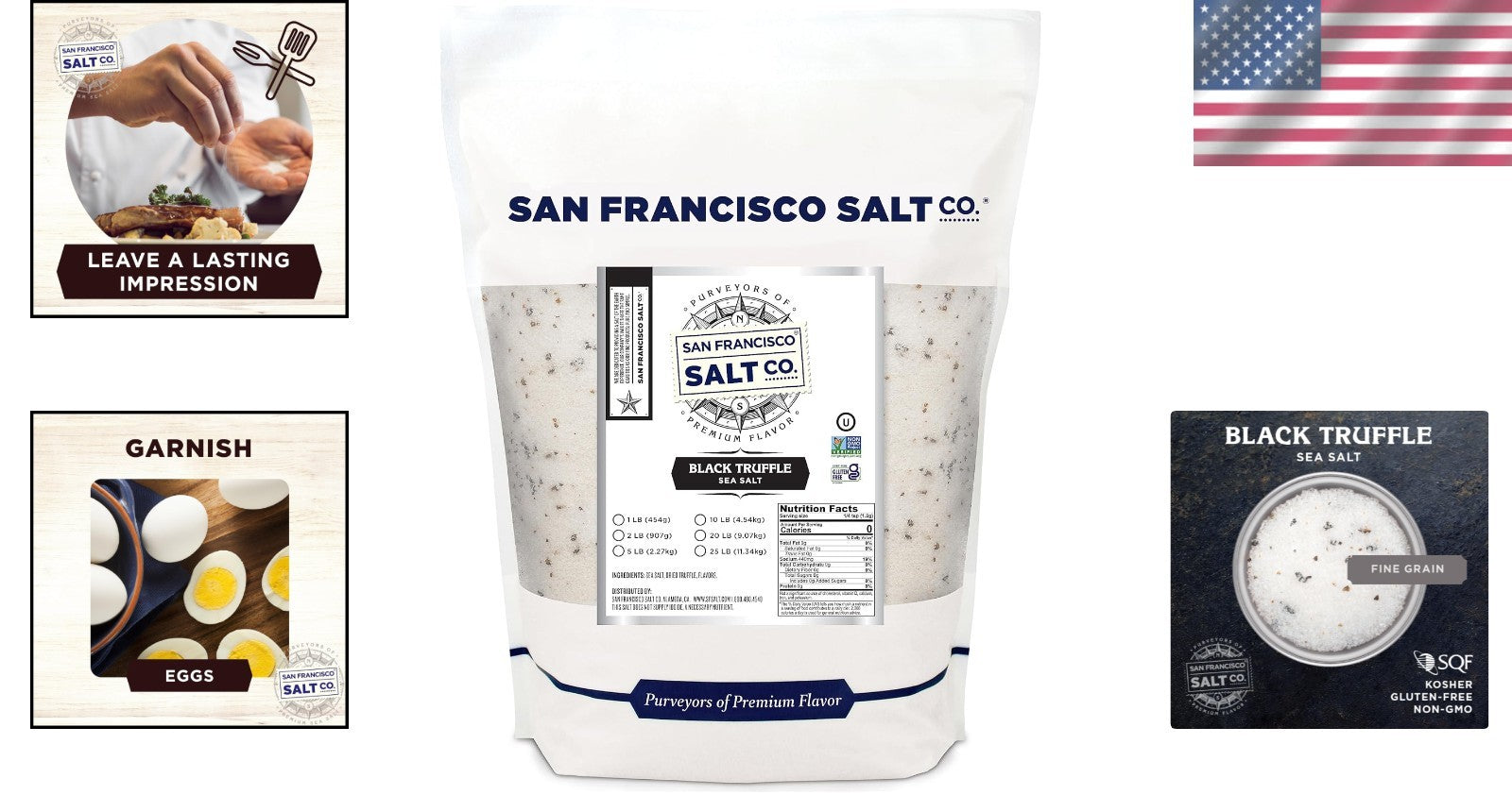 1lb Handcrafted Italian Black Truffle Sea Salt - Transform Everyday Dishes