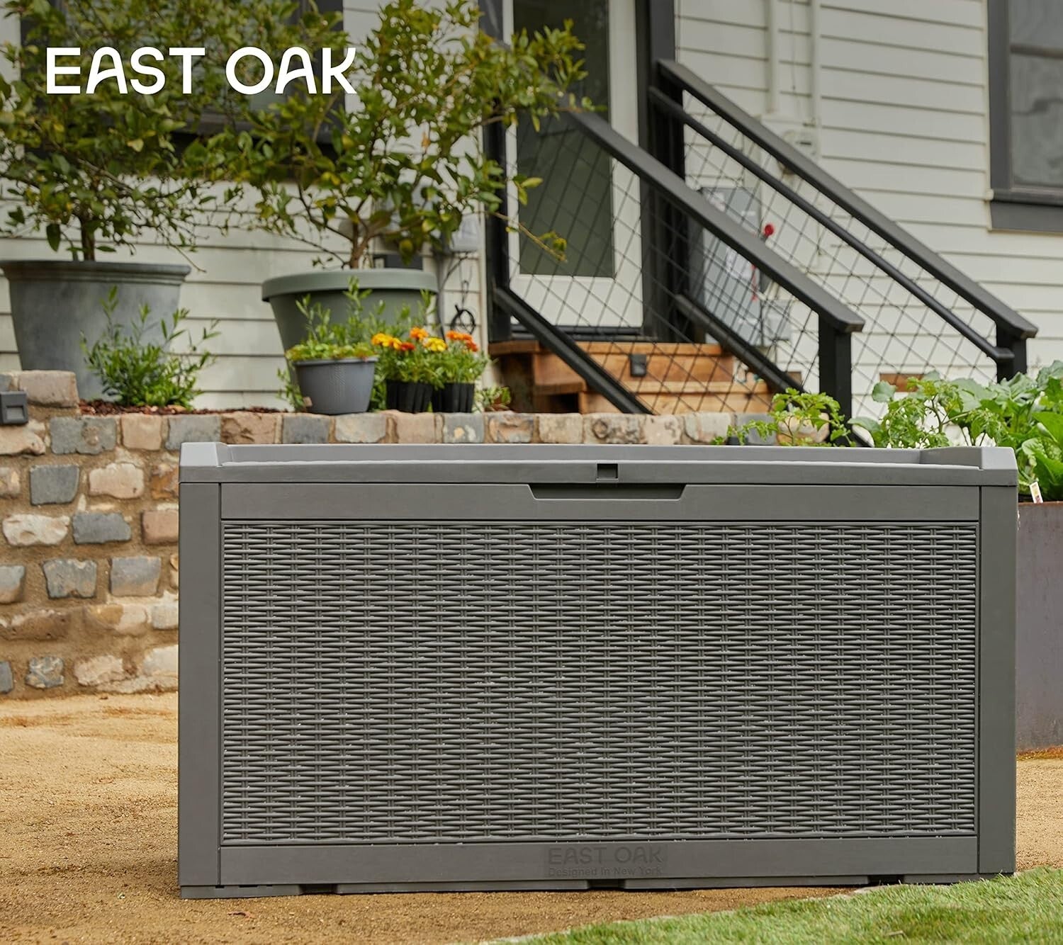 Elegant Grey 100 Gallon Waterproof Deck Box - Stylish Outdoor Storage Solutions