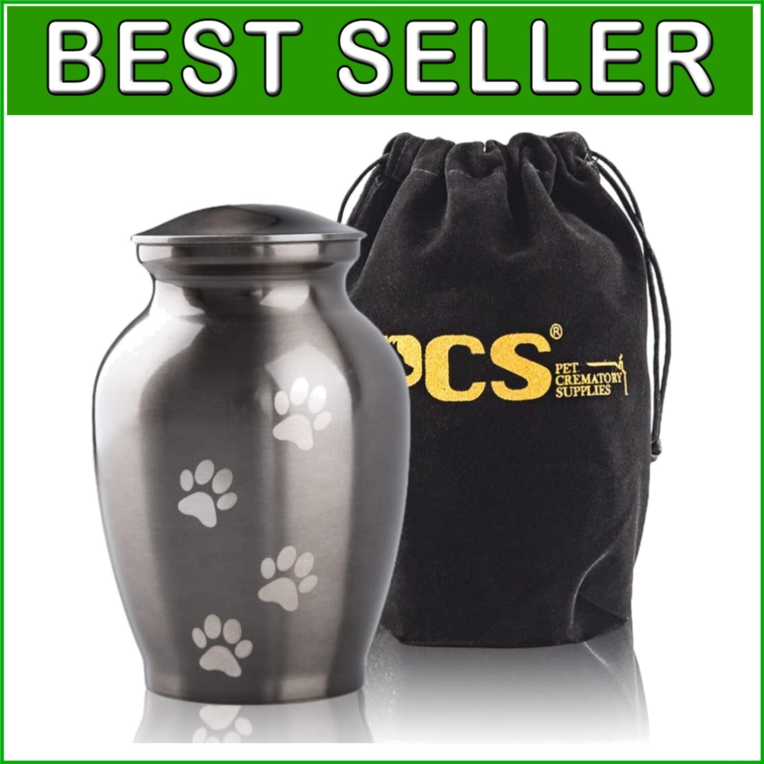 Large Silver Pet Cremation Urn with Threaded Lid - Honor Your Pet's Memory
