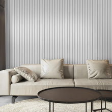 Load image into Gallery viewer, Contemporary Matte White WPC Slat Panels - Easy Install 8-Pack for Interiors
