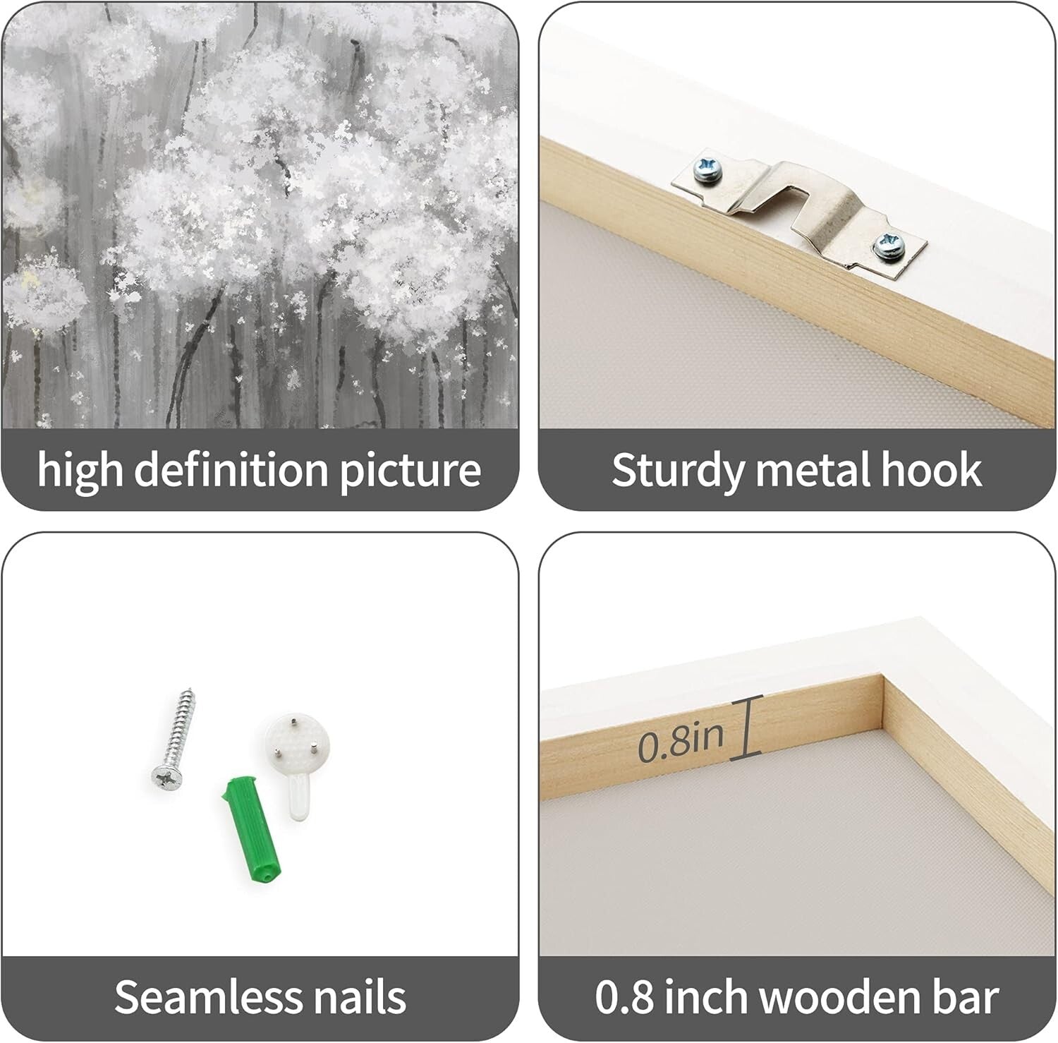 Chic 16x24 Flower Artwork - Versatile Canvas for Living Room & Bedroom