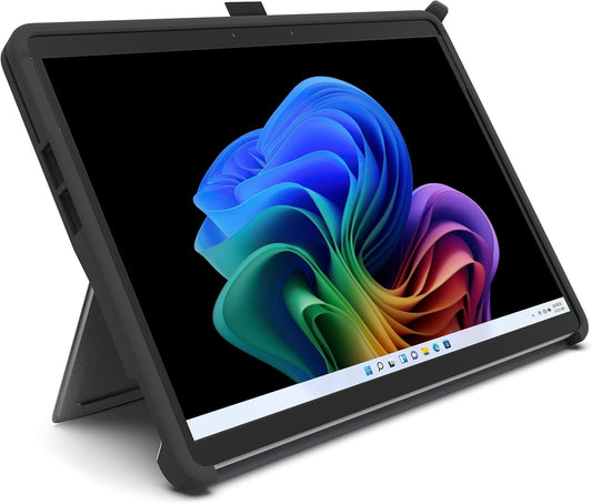 Elegant Black Rugged Case for Surface Pro 9/10/11 with Hand Strap & Pen Holder