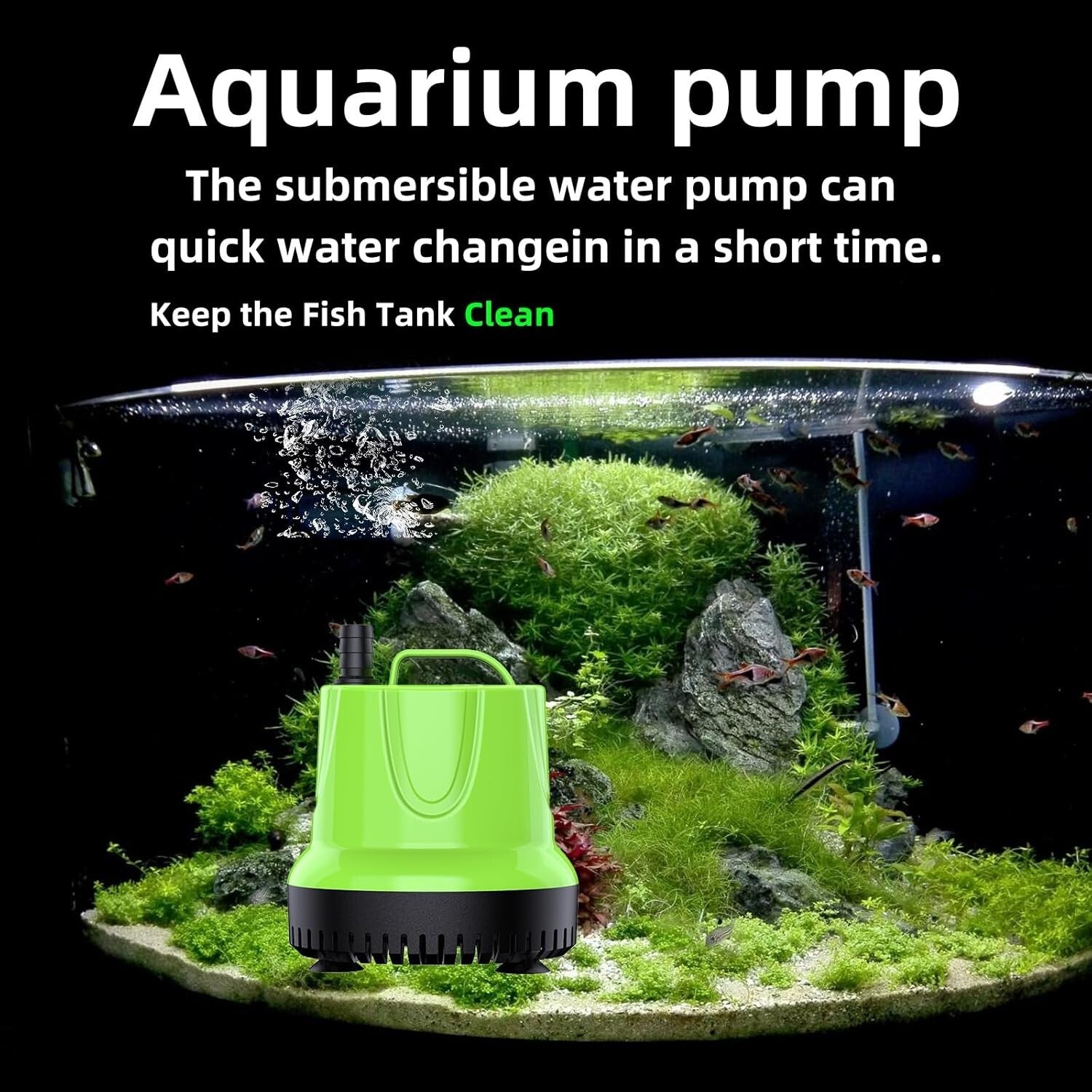 Efficient Submersible Pump for Fish Tanks, Ponds & Hydroponic Systems - 1100 GPH